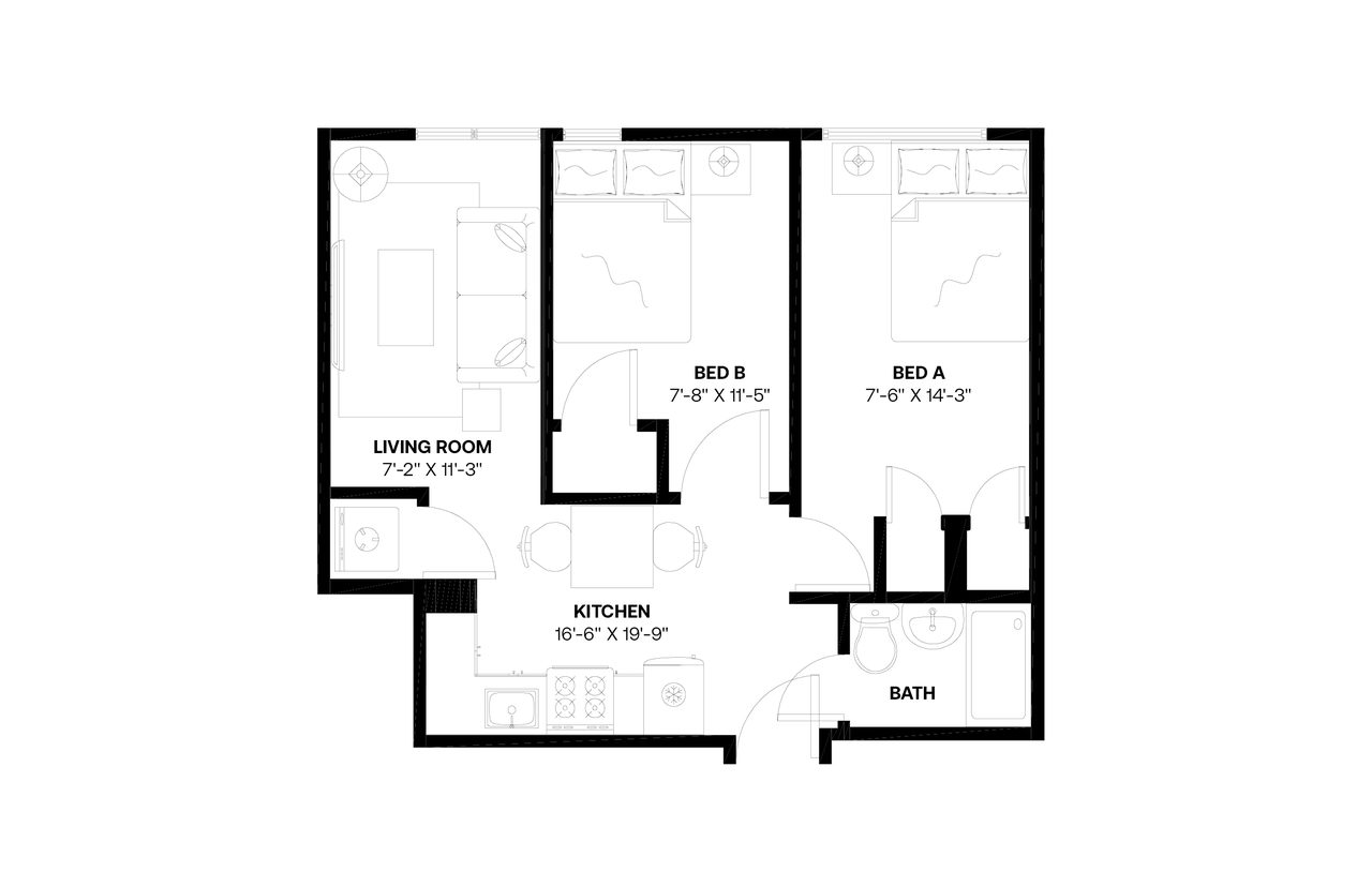 #1149: East Village - Full Bedroom B - 1