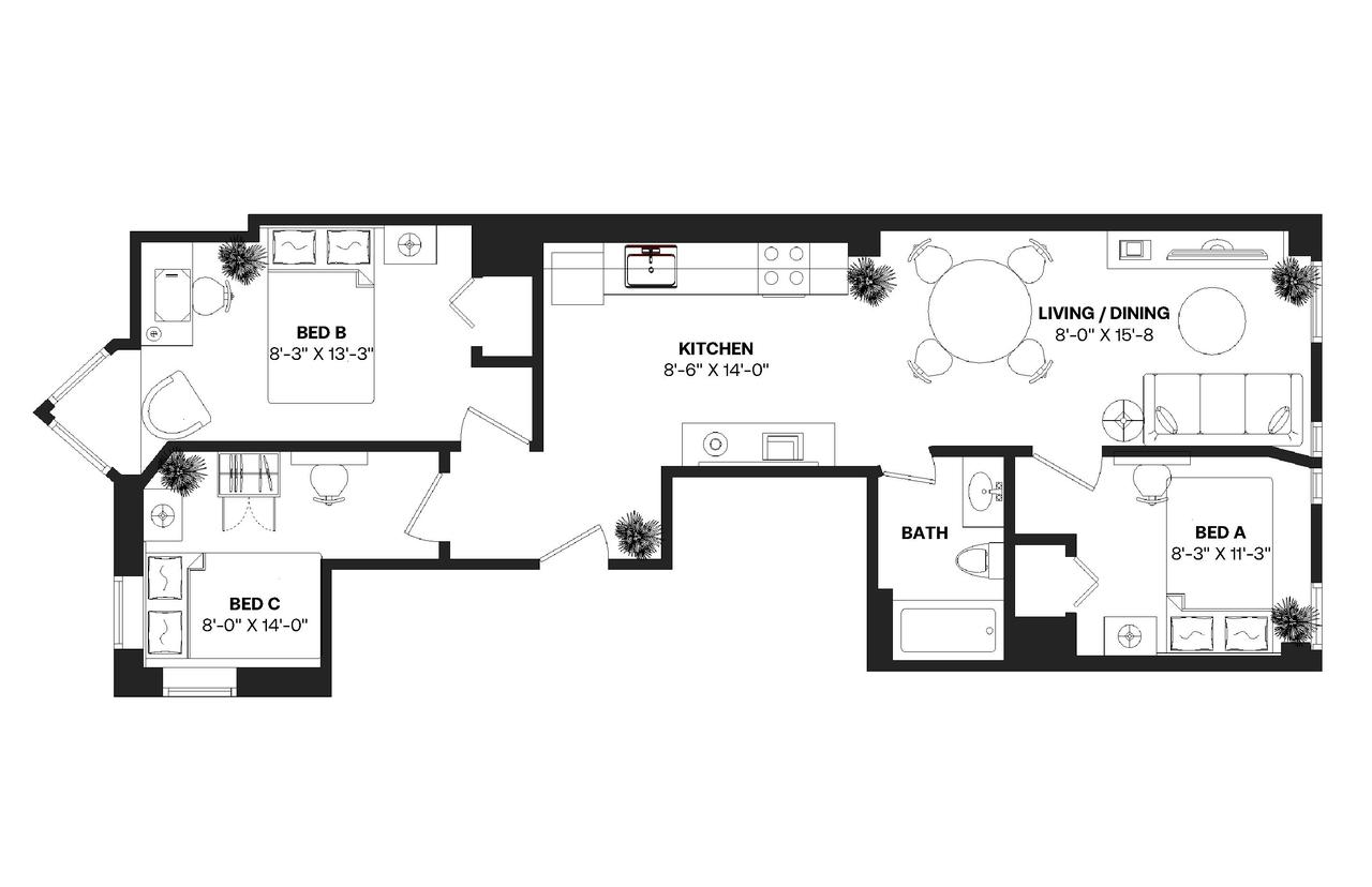  #142: Hell's Kitchen - Full Bedroom B  -  #142: Hell's Kitchen  - Gallery -  2