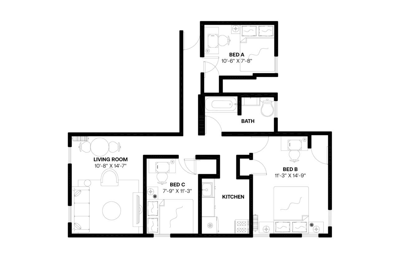 #594: Hamilton Heights - Queen Bedroom C - #594: Hamilton Heights - Gallery - 2