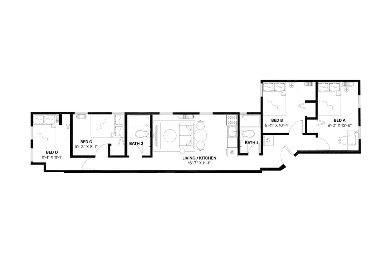 #597: West Harlem - Full Bedroom D - #597: West Harlem - Gallery - 3