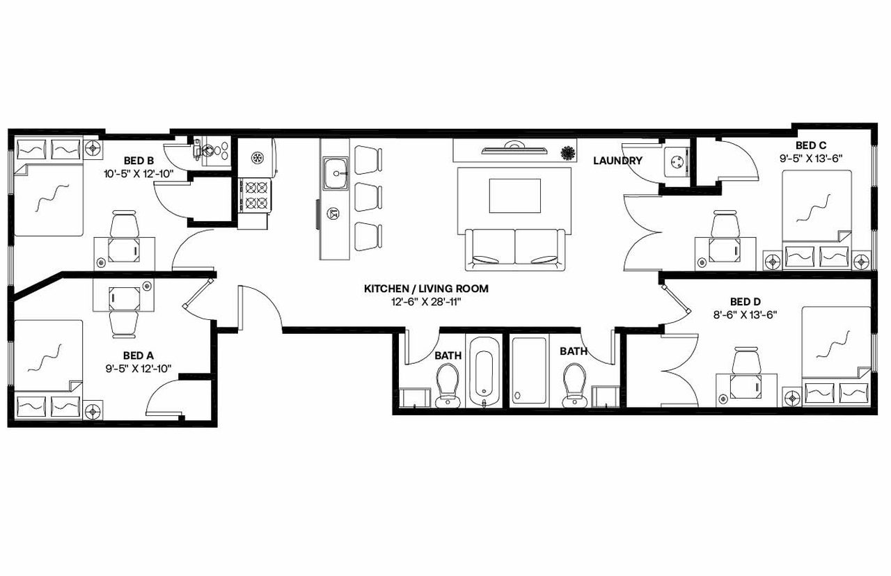 #1627: Bushwick - Full Bedroom D - #1627: Bushwick - Gallery - 15