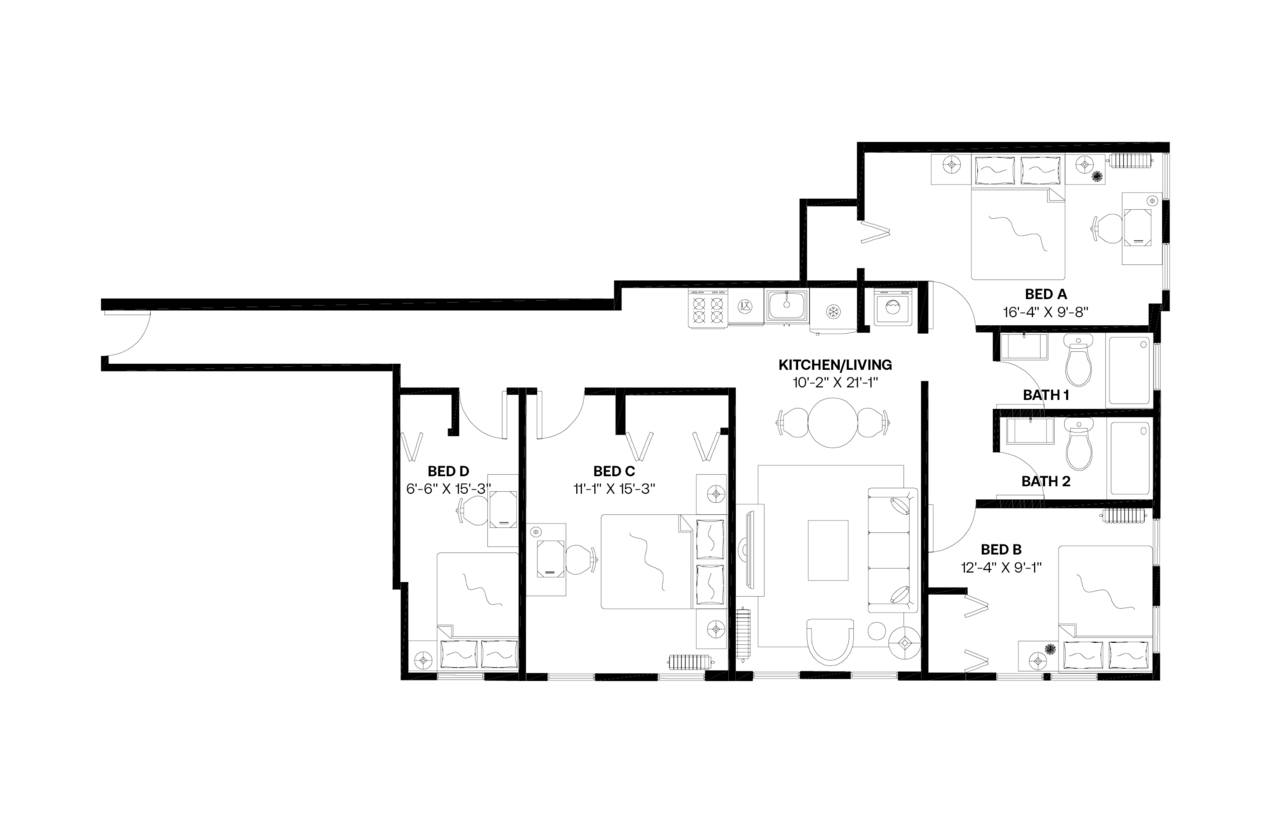 #701: East Harlem - Full Bedroom D - #701: East Harlem - Gallery - 11