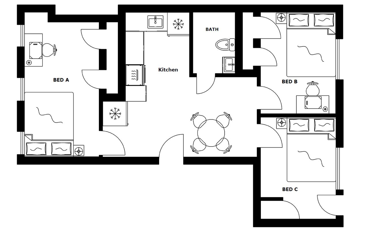  #1802: Clinton Hill - Queen Bedroom A  -  #1802: Clinton Hill  - Gallery -  3