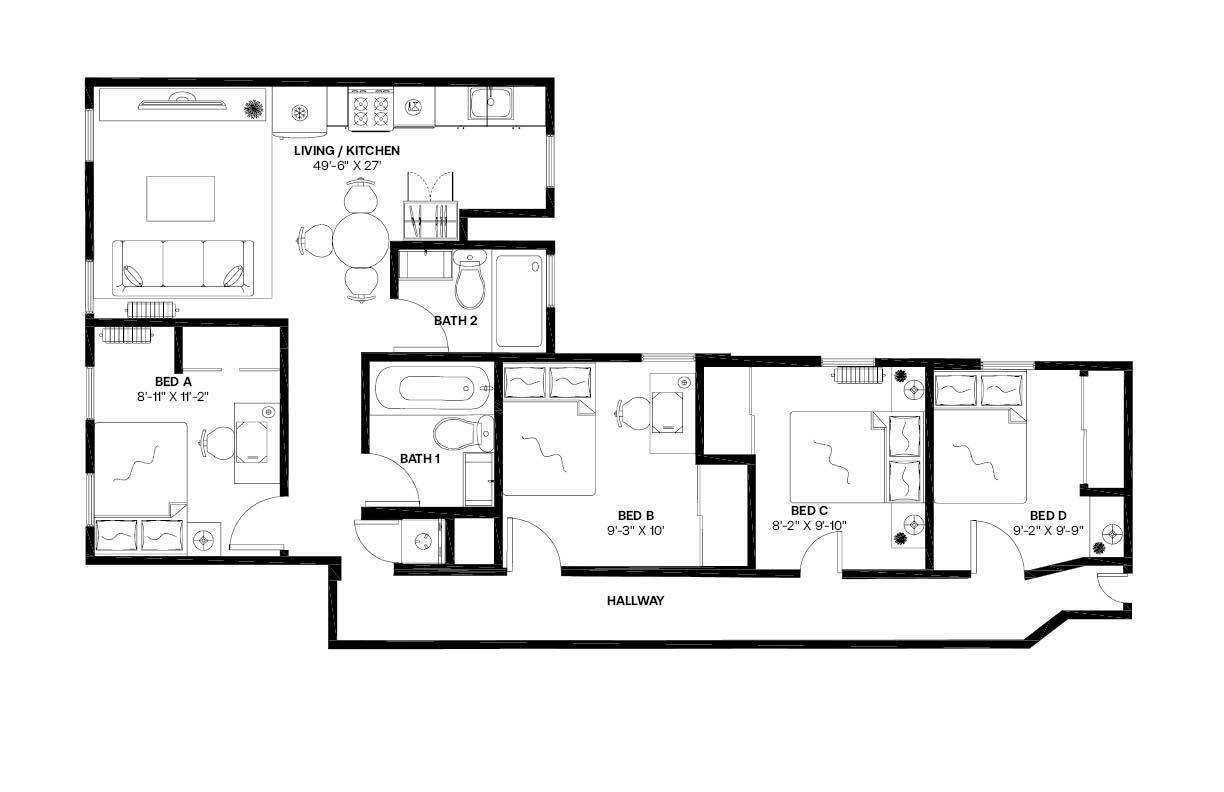  #715: West Harlem - Full Bedroom D  -  #715: West Harlem  - Gallery -  12