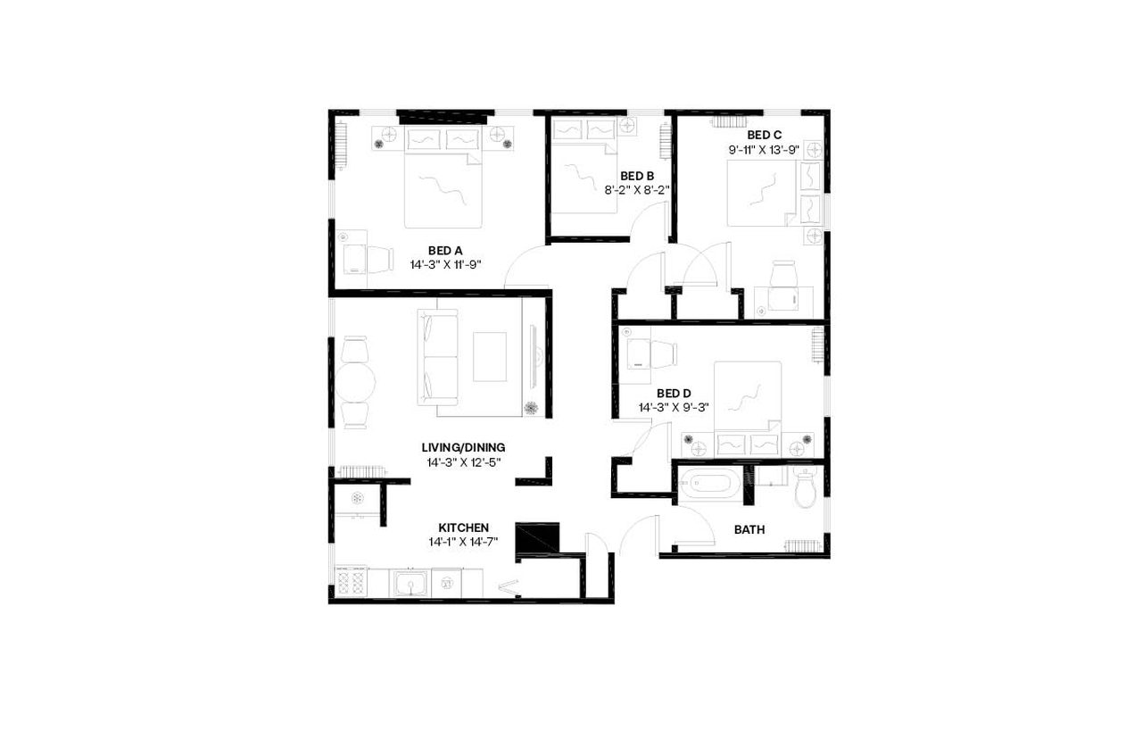 #873: Flatbush - Full Bedroom B - 3
