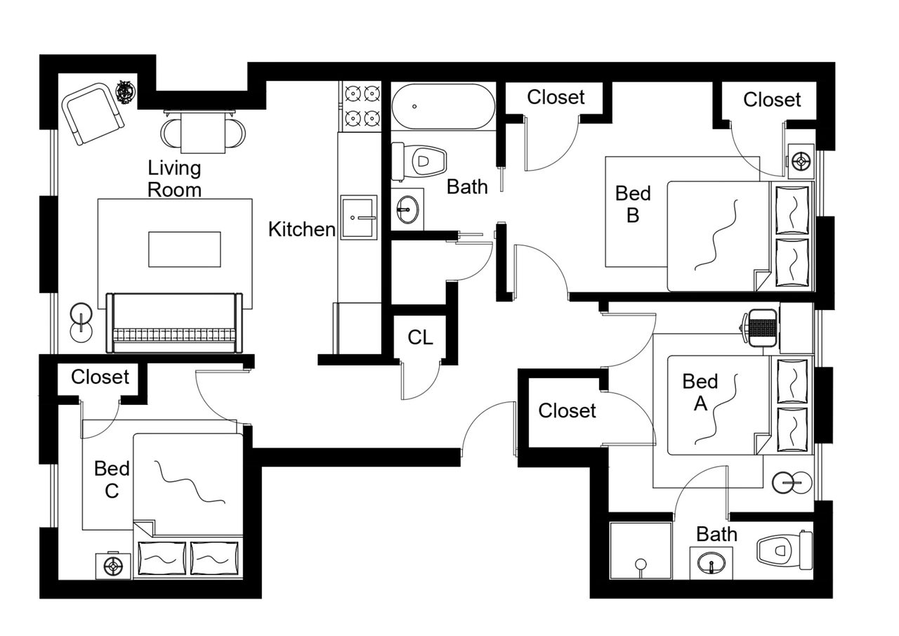  #1737: Greenpoint - Queen Bedroom C  -  #1737: Greenpoint  - Gallery -  2