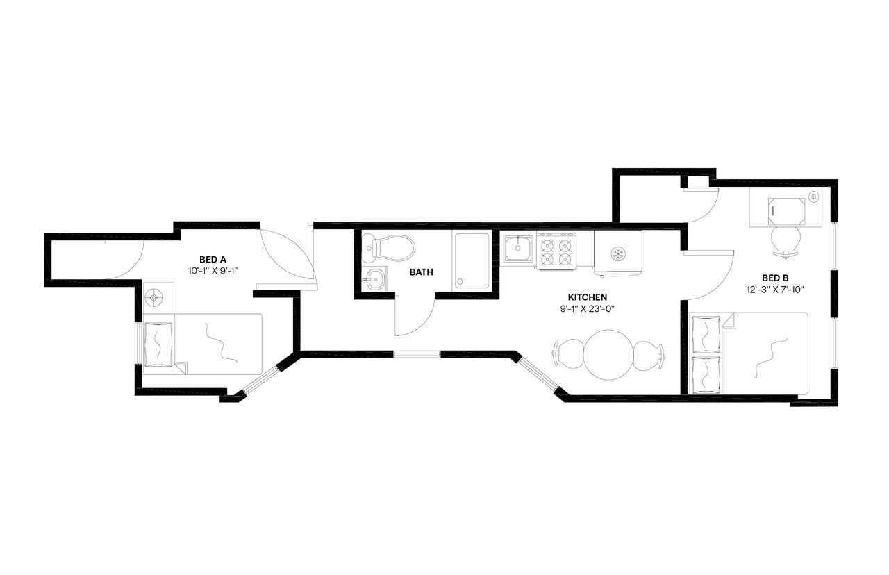 #1100: Columbus Circle - Twin Bedroom A - 3