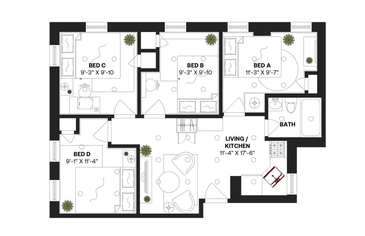 #363: Upper West Side - Full Bedroom A - 2