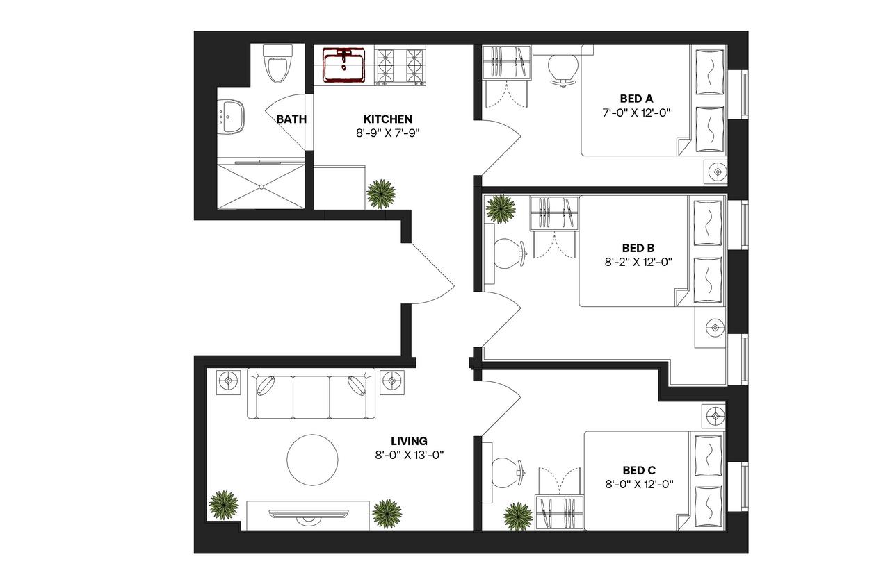 #268: Chinatown - Full Bedroom A - #268: Chinatown - Gallery - 3