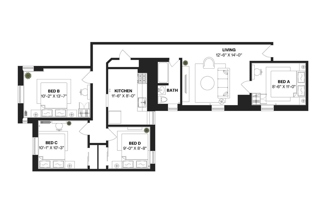  #261: Hamilton Heights - Queen Bedroom B  -  #261: Hamilton Heights  - Gallery -  9