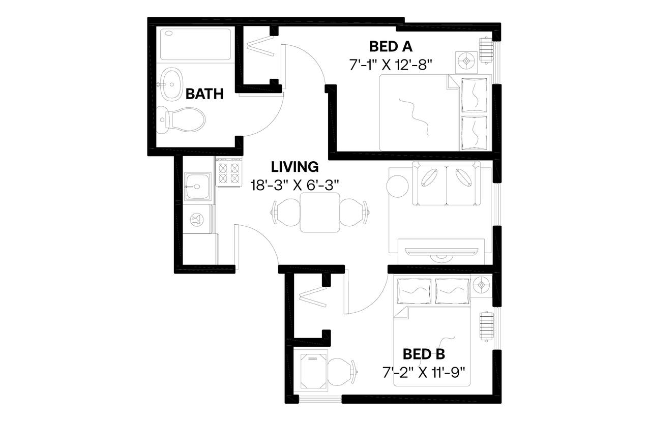  #468: Gramercy - Full Bedroom B  -  #468: Gramercy  - Gallery -  3