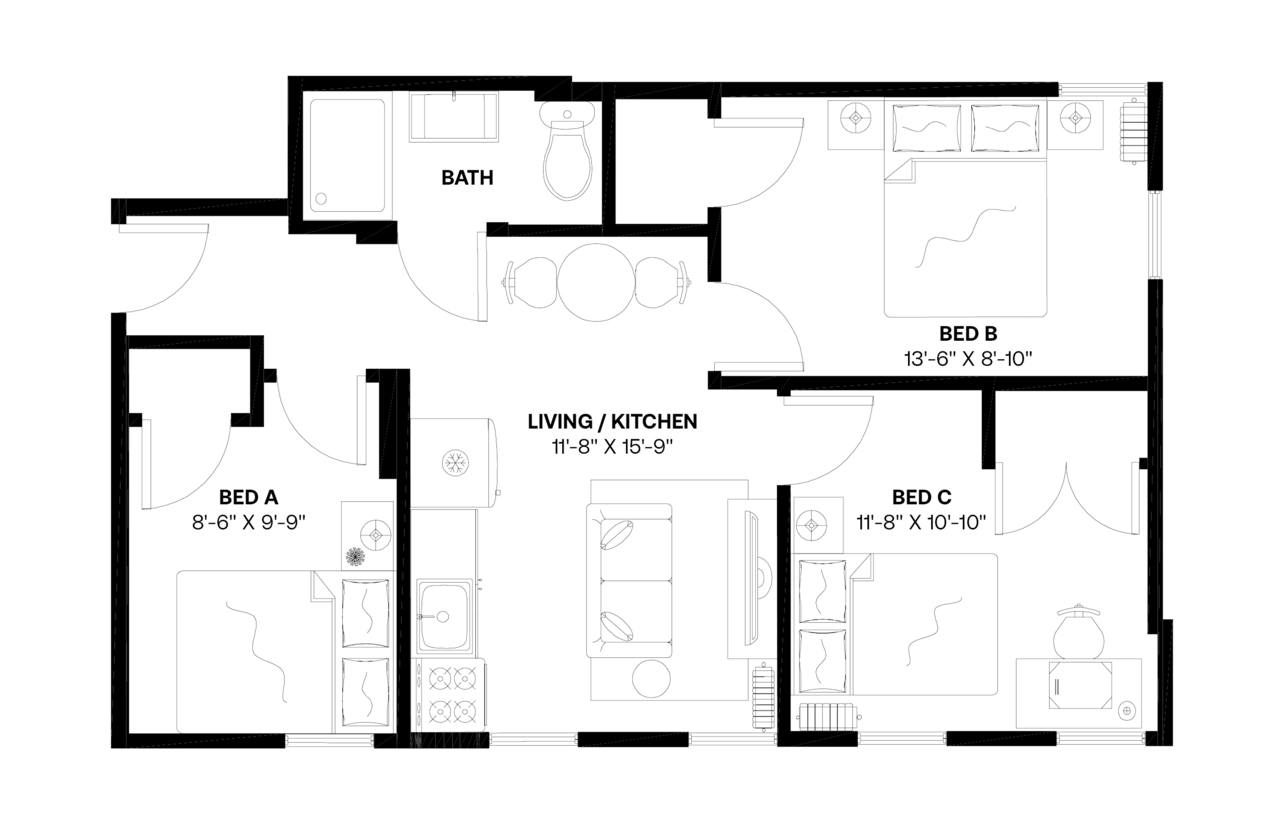 #562: East Village - Full Bedroom C - #562: East Village - Gallery - 7