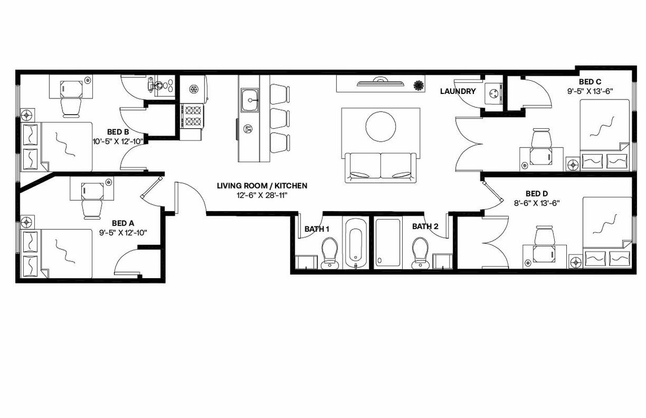 #1628: Bushwick - Full Bedroom A - #1628: Bushwick - Gallery - 1