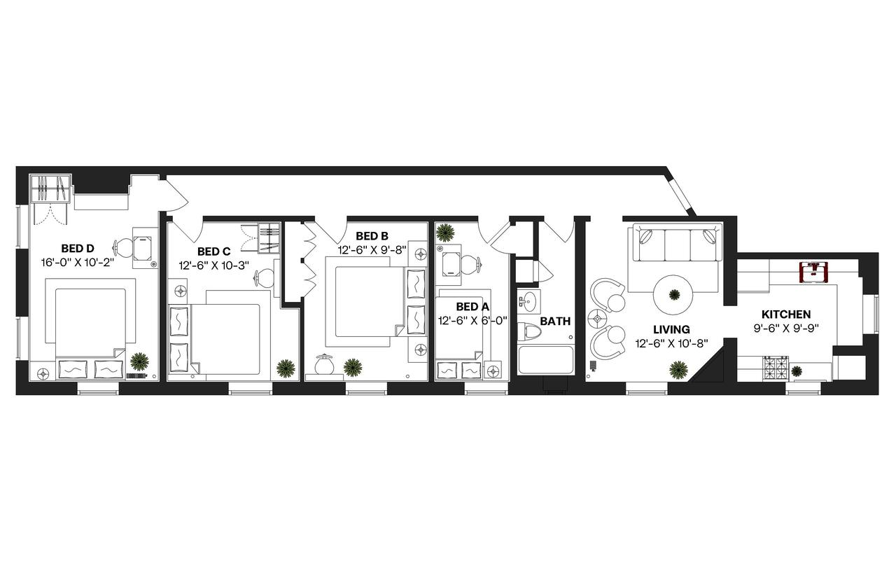 #258: Chelsea - Twin Bedroom A - #258: Chelsea - Gallery - 2