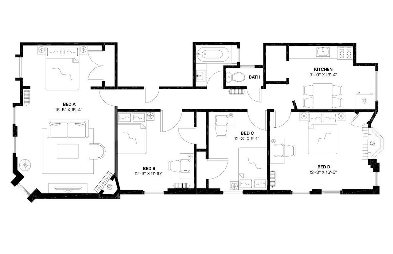  #1428: Central Harlem - Full Bedroom A (Furnished Only)  -  #1428: Central Harlem  - Gallery -  10