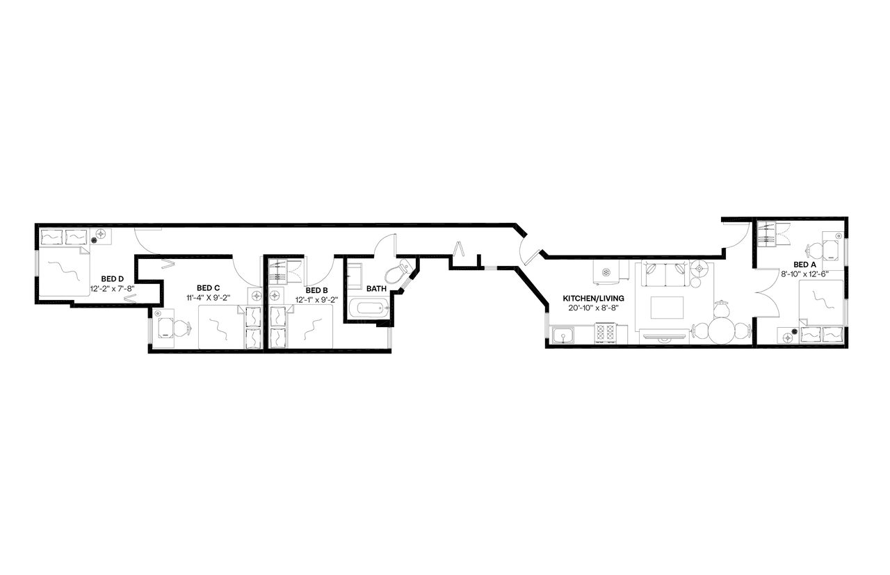 #959: Crown Heights - Full Bedroom C - #959: Crown Heights - Gallery - 12