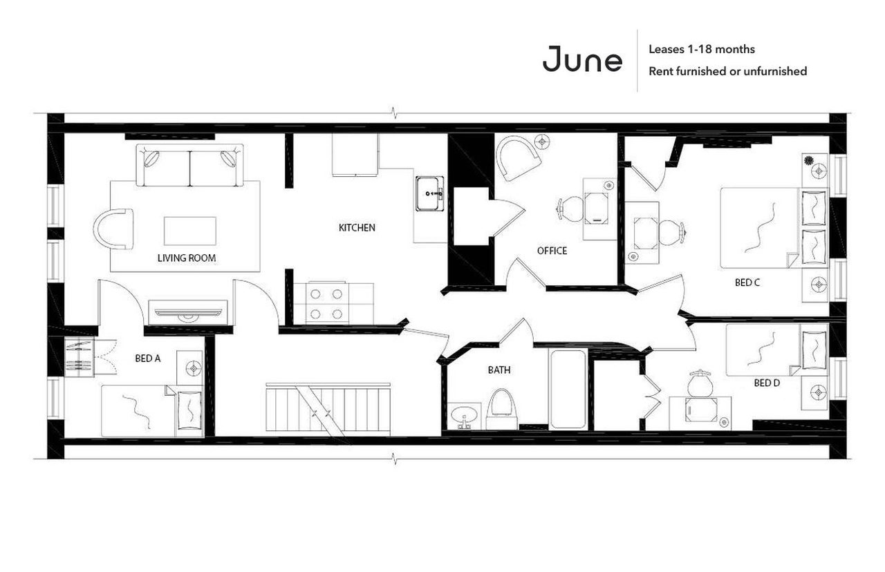  #169: Prospect Heights - Twin Bedroom 3D  -  #169: Prospect Heights  - Gallery -  12