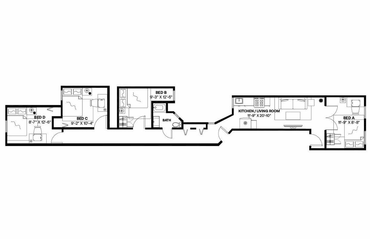 #1382: Crown Heights - Full Bedroom D - #1382: Crown Heights - Gallery - 1