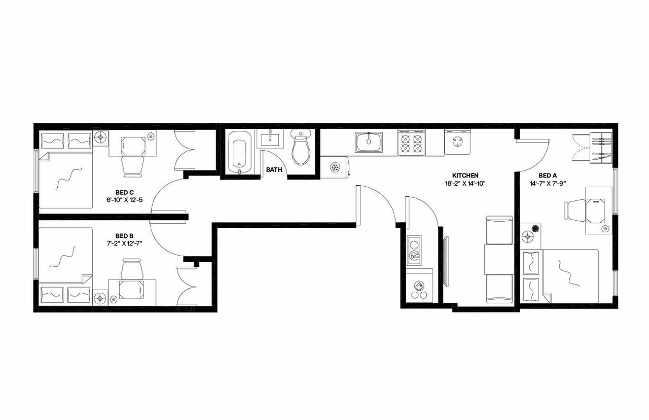 #1090: Central Harlem - Full Bedroom A - #1090: Central Harlem - Gallery - 18