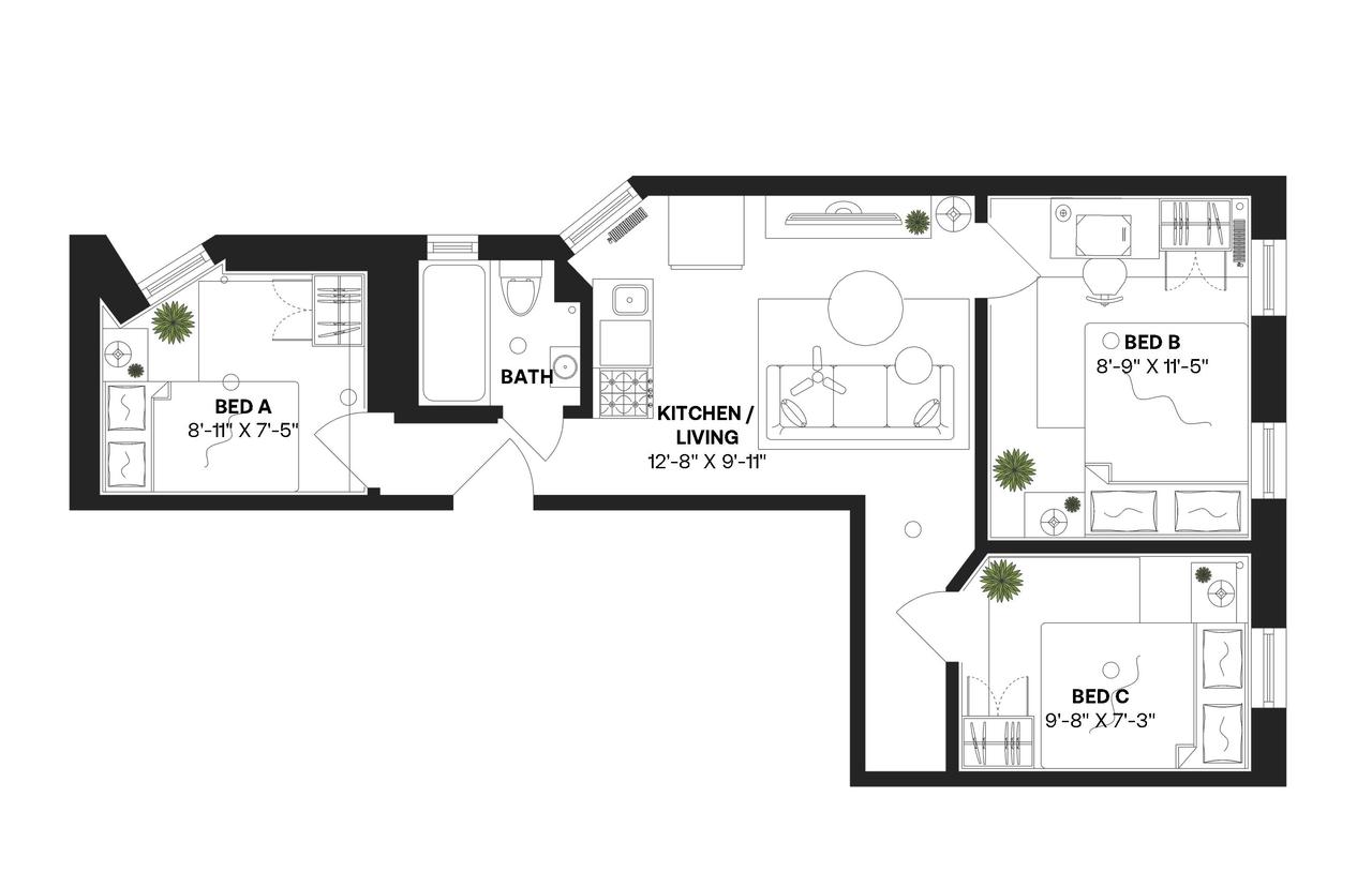  #364: East Village - Twin Bedroom A  -  #364: East Village  - Gallery -  5