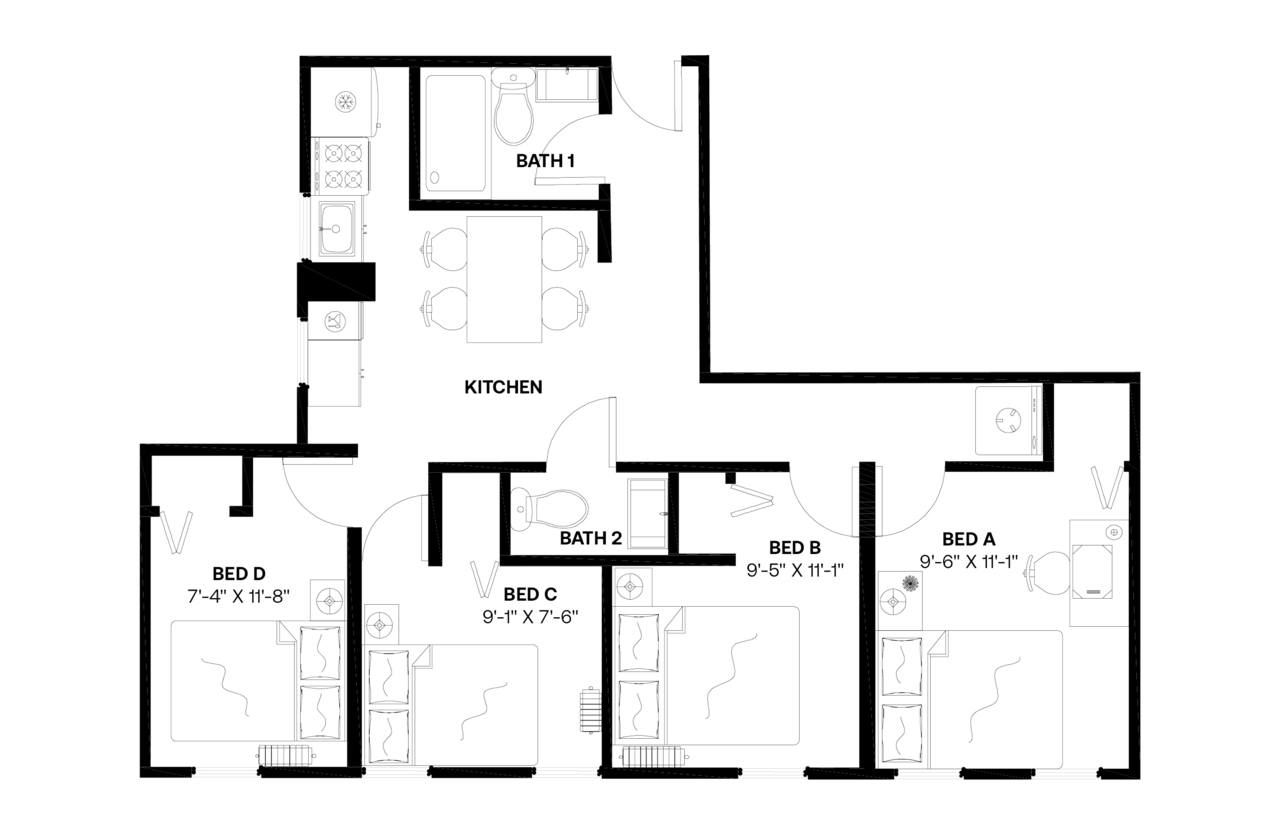  #596: Hamilton Heights - Full Bedroom D  -  #596: Hamilton Heights  - Gallery -  7
