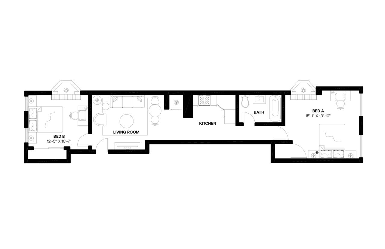  #577: East Harlem - Queen Bedroom A  -  #577: East Harlem  - Gallery -  2