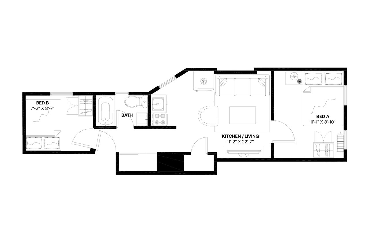 #1249: East Village - Queen Bedroom A - #1249: East Village - Gallery - 1