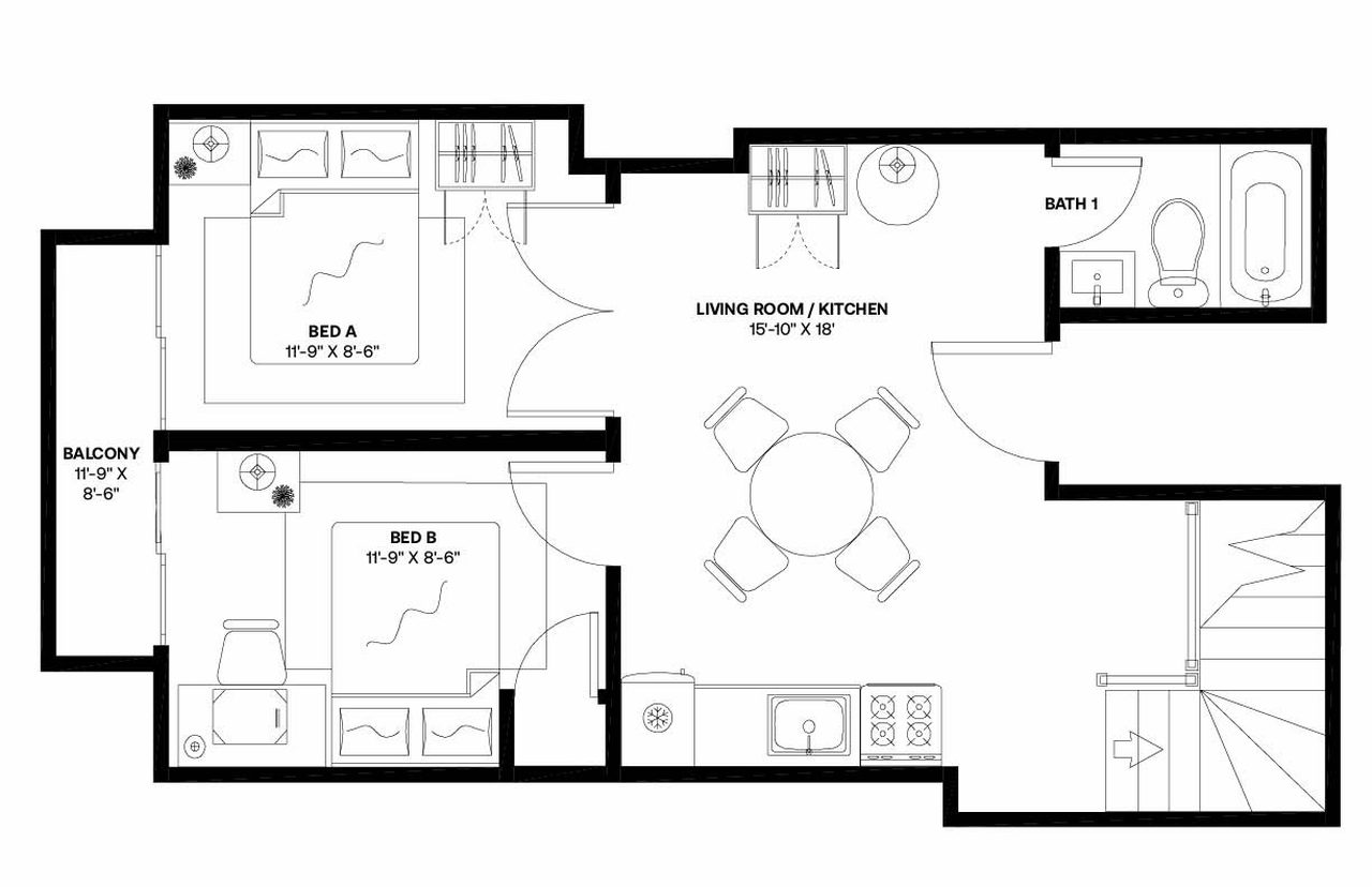 #1563: Bedford-Stuyvesant - Full Bedroom C - 14