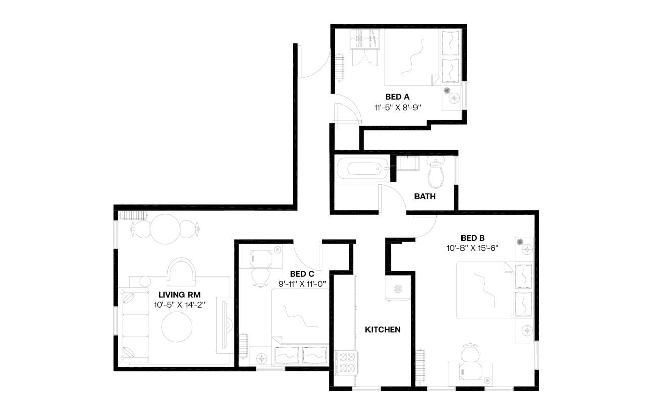  #599: Hamilton Heights - Queen Bedroom C  -  #599: Hamilton Heights  - Gallery -  15