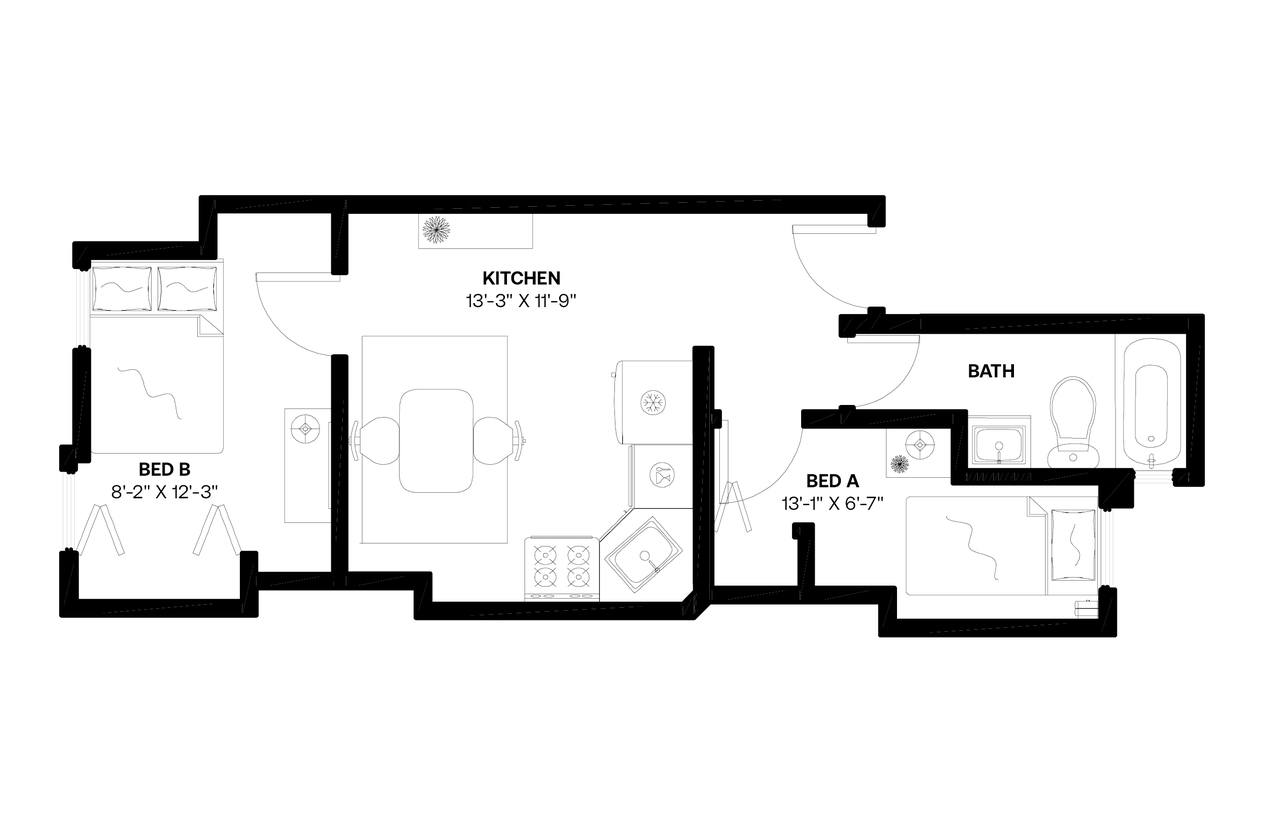 #529: East Village - Twin Bedroom A - #529: East Village - Gallery - 3