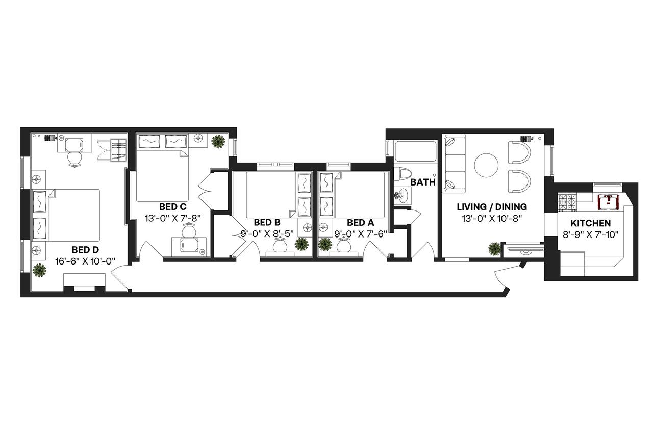 #232: Chelsea - Full Bedroom B - 2