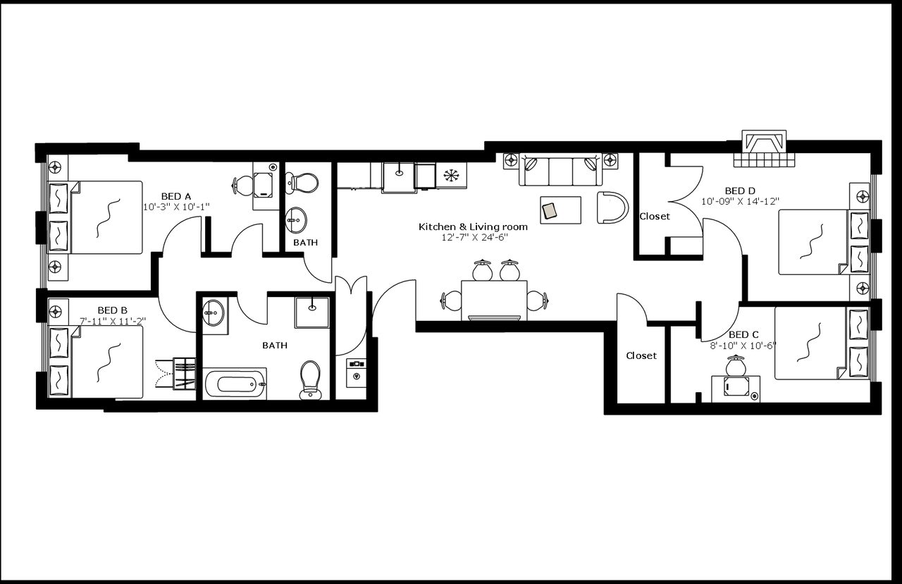  #1739: Central Harlem - Queen Bedroom C  -  #1739: Central Harlem  - Gallery -  1