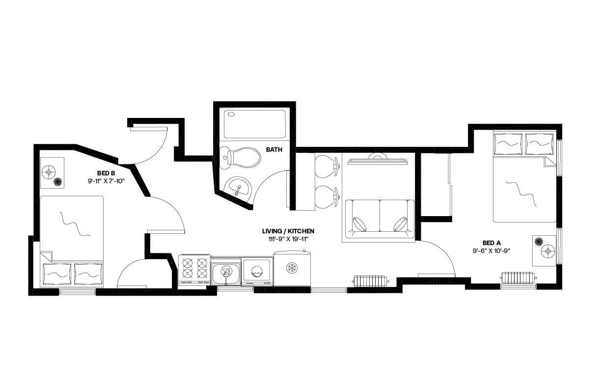 #736: Columbus Circle - Full Bedroom A - #736: Columbus Circle - Gallery - 3