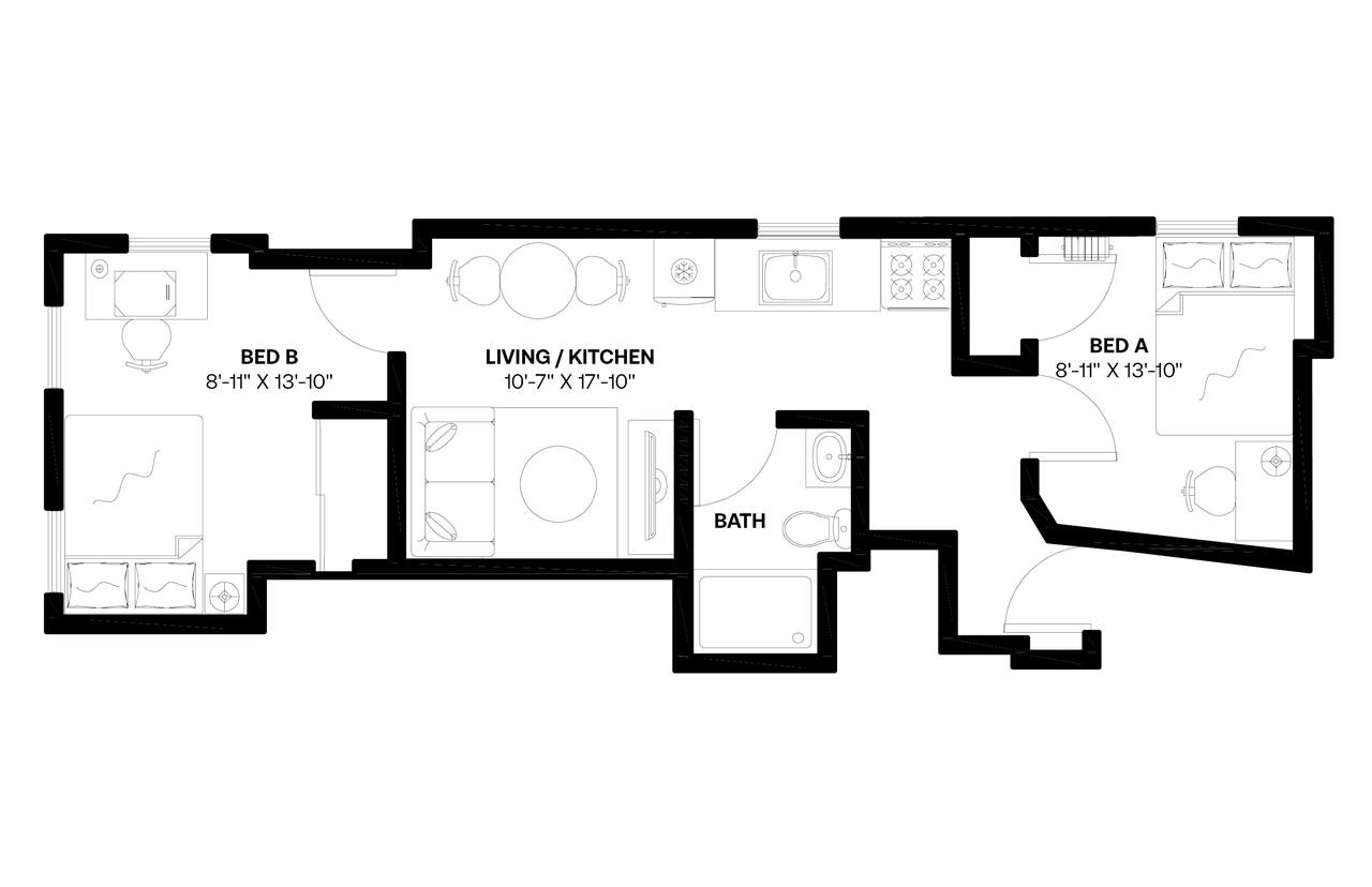 #498: Columbus Circle - Full Bedroom A - #498: Columbus Circle - Gallery - 3