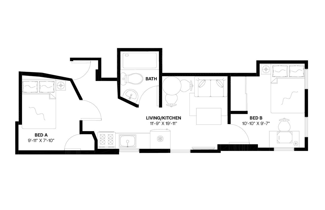 #707: Columbus Circle - Full Bedroom B - 2