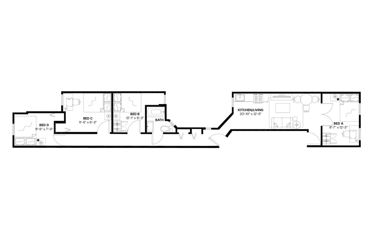 #957: Crown Heights - Full Bedroom C - #957: Crown Heights - Gallery - 4