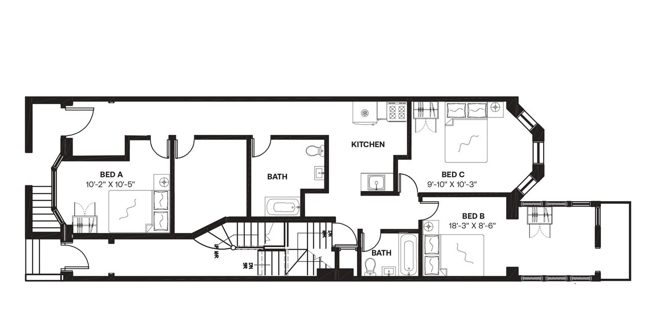  #1570: Prospect Lefferts Gardens - Full Bedroom A  -  #1570: Prospect Lefferts Gardens  - Gallery -  2