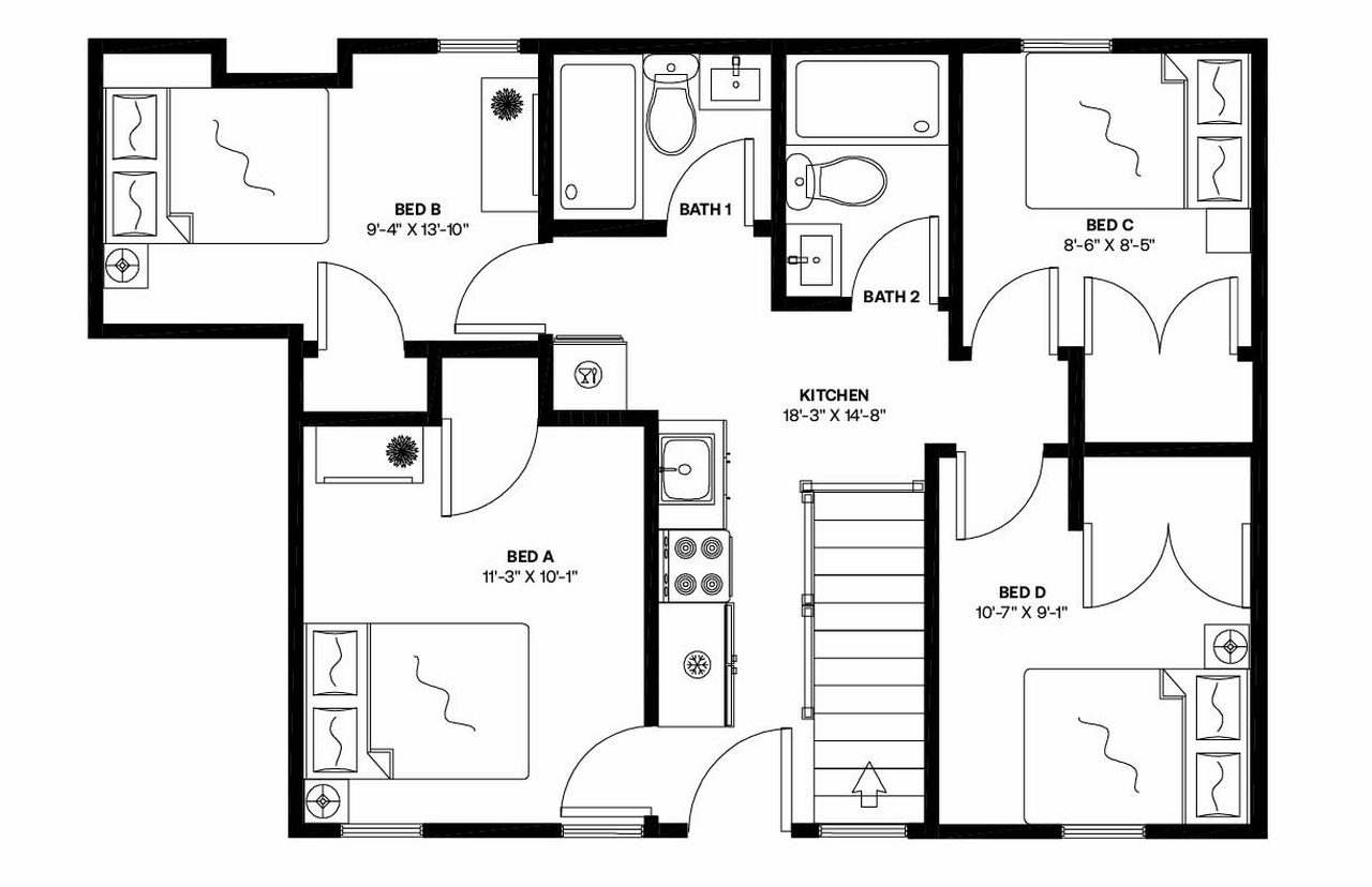#1466: Ridgewood - Full Bedroom D - 7