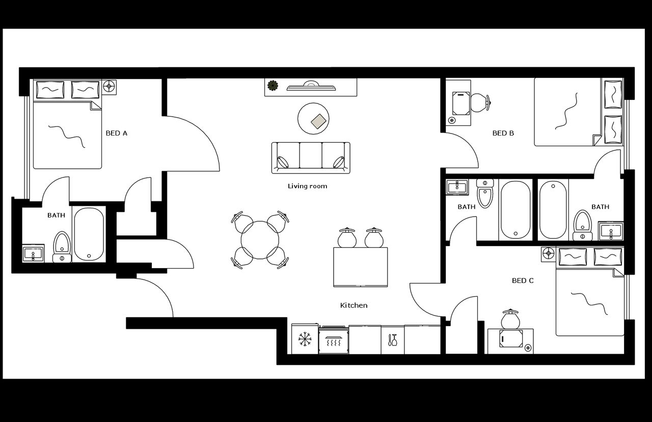  #1820: Flatbush - Full Bedroom B W/ Private Bathroom  -  #1820: Flatbush  - Gallery -  1