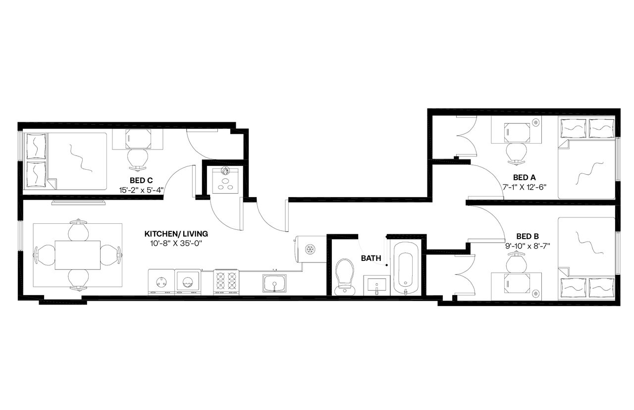 #1091: Central Harlem - Full Bedroom A - 8