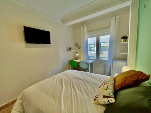Cool double bedroom in shared flat near the University of Zaragoza
