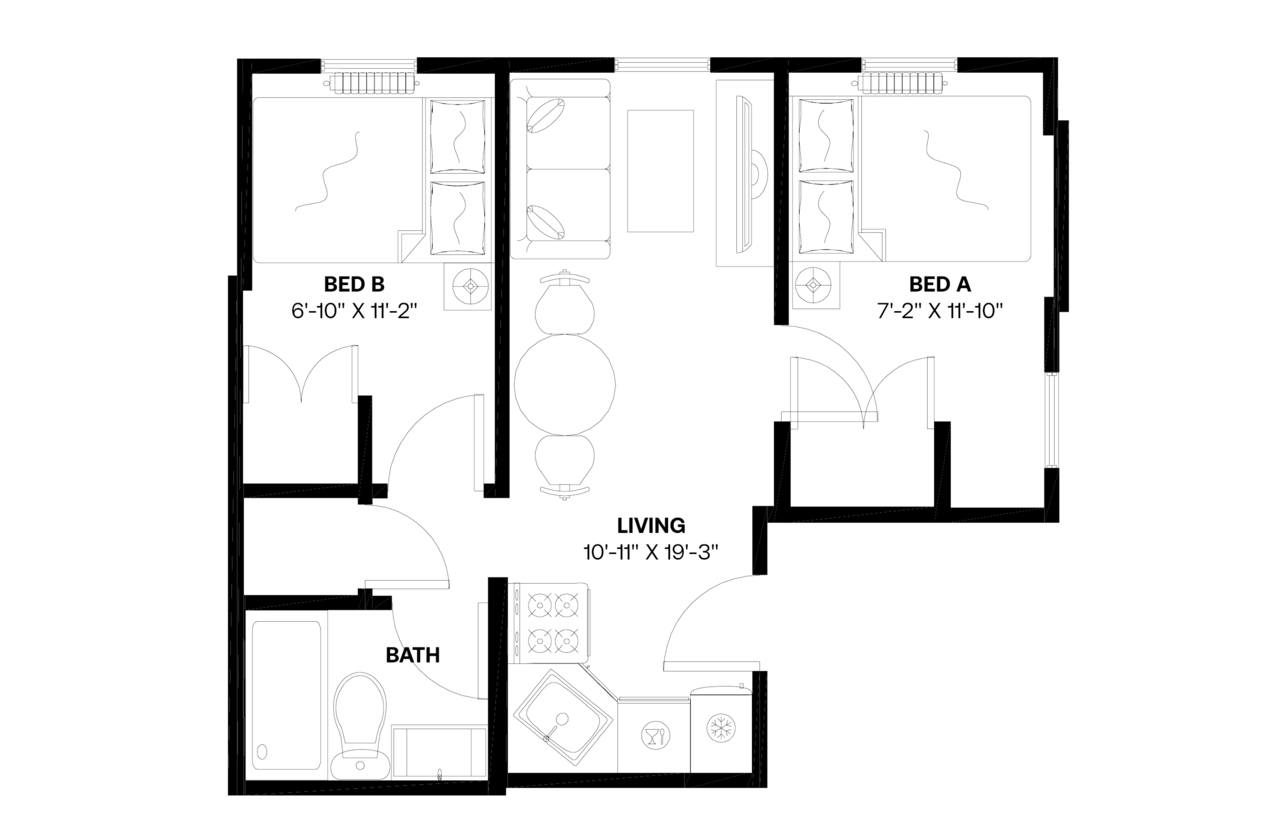  #734: Gramercy - Full Bedroom B  -  #734: Gramercy  - Gallery -  3