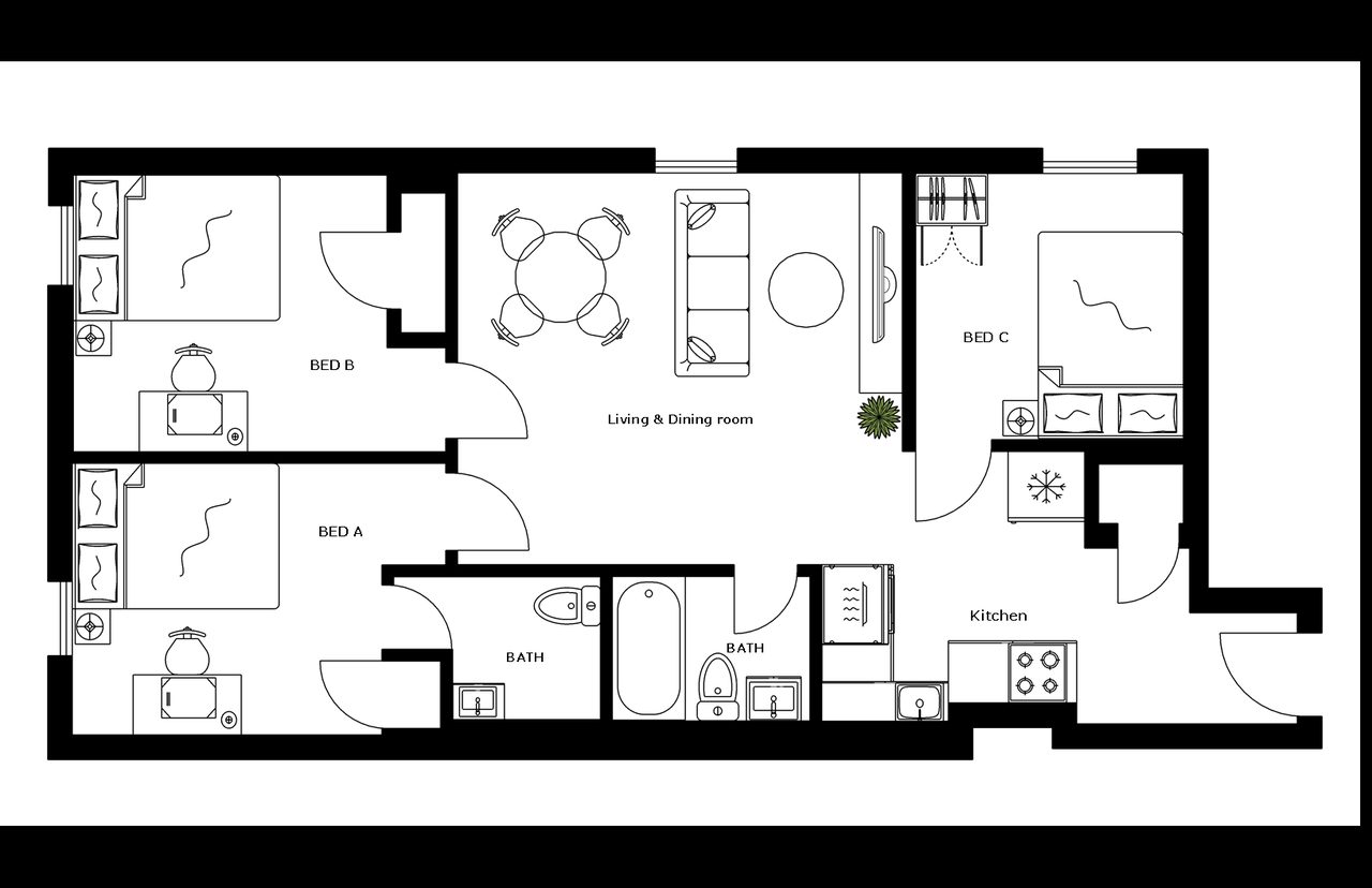  #1833: Crown Heights - Full Bedroom B  -  #1833: Crown Heights  - Gallery -  8