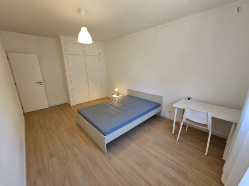 Spacious double bedroom in a fully renovated and furnished apartment