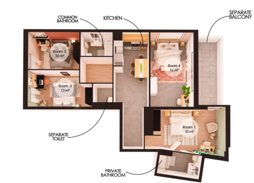 Spacious 85 m² apartment to rent in the north of Strasbourg