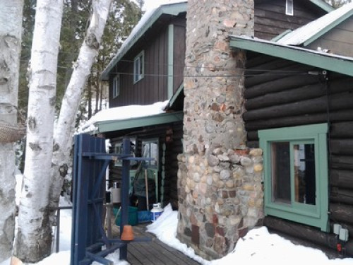 Log house on a beautiful lake