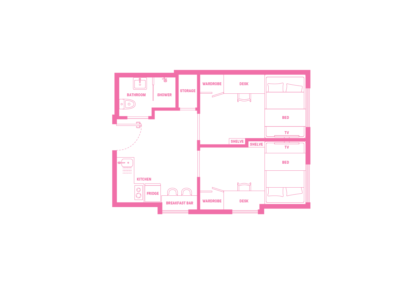  2 Bed Apartment, Double Bed With Corner Racecourse Views  -  Scape Kensington  - Gallery -  2