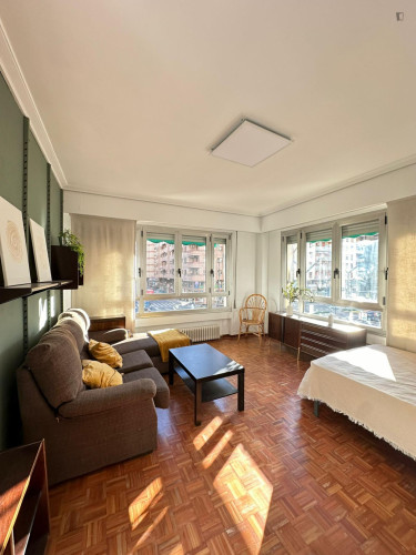 Luminous double bedroom near Parque del Ebro