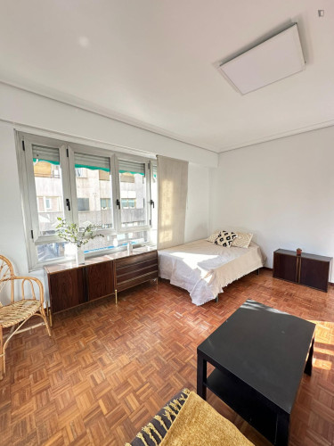 Luminous double bedroom near Parque del Ebro