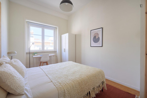 Pleasant single bedroom in shared flat in well-connected Marquês